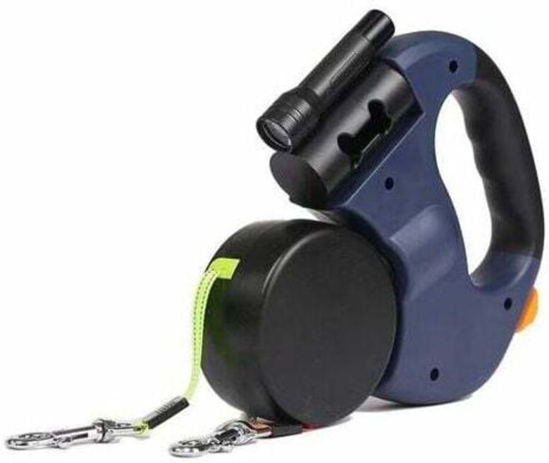 Mumu - Double Self-Retracting Dog Leash – 360° Anti-Tangle, 3 Meters, up to 22.7 kg