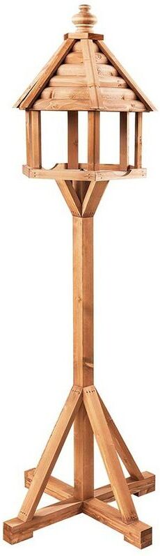 Gardman Wooden Rockingham Bird Table Free Standing House Feeder Hexagonal Roof