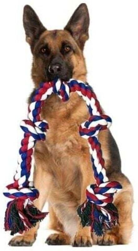 Mumu - Indestructible Dog Toy Rope, 95 cm xxl Dog Rope for Durable Training Toy for Aggressive Chewers with 5 Knots