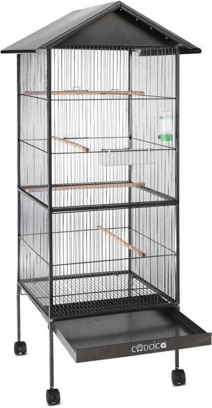 Deuba - Large Metal Aviary Bird Cage xl 2 Doors Suitable for Budgies, Parrots etc. Aviary with roof