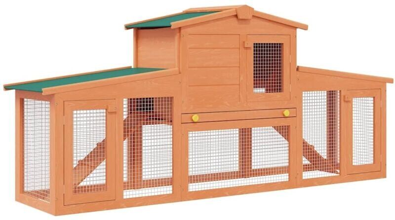Vidaxl - Large Rabbit Hutch Small Animal House Pet Cage with Roofs Wood