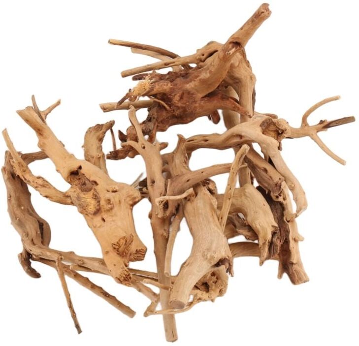 TLILY Mini Driftwood for Aquarium Natural Wood Branches Fish Tank Decorations Reptiles Tree Trunk Assorted(10 Pack)