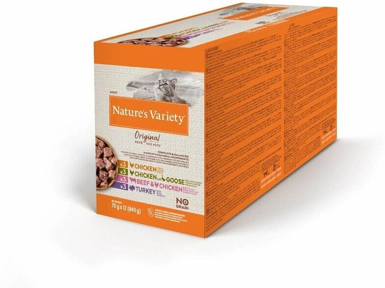 Trainer - Natures Variety Original Multipack Pouches for Adult Cats 12x 70g 265411