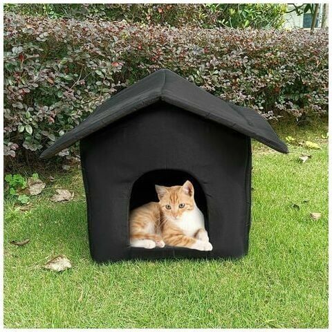 DEWDAT Outdoor Weatherproof Cat House Dog House Indoor Foldable Weatherproof Cat Tent Warm Oxford Cloth for Winter S