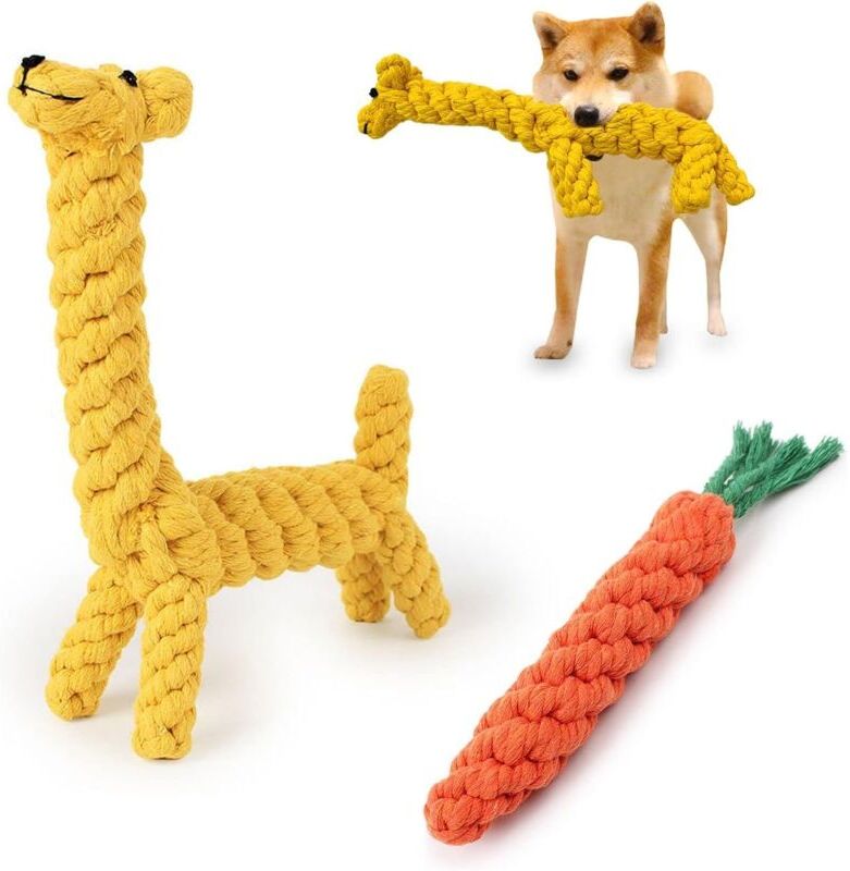 Csparkv - Pack Puppy Small Puppies Small Dogs Chew Toys Teething Rope Ball Knot Training Durable Teeth Interactive Cotton Dental Care Treats Anxiety