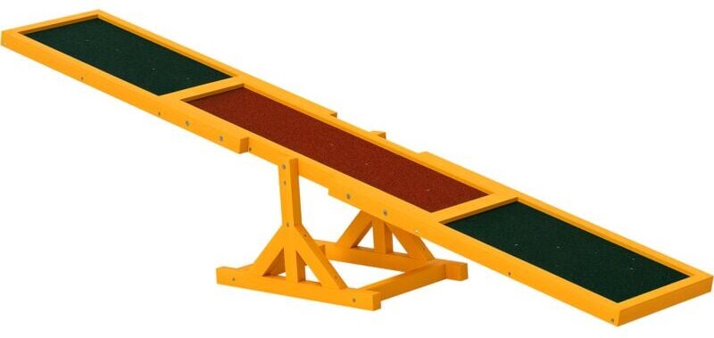 PawHut Wooden Pet Seesaw for Big Dogs, Agility Training Equipment for Dogs Natural