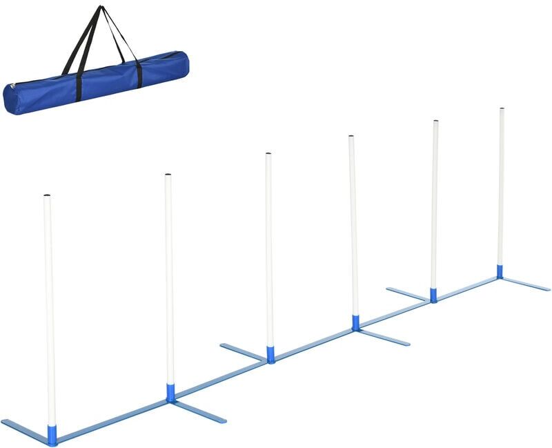 Pawhut - Dog Weave Pole Set Agility Starter Kit Pet Outdoor Exercise Training Set