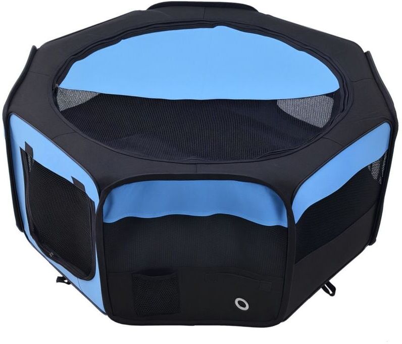 Fabric Dog Play Pen Puppy Pet Cat Rabbit Pig Guinea Playpen Run Blue - Pawhut