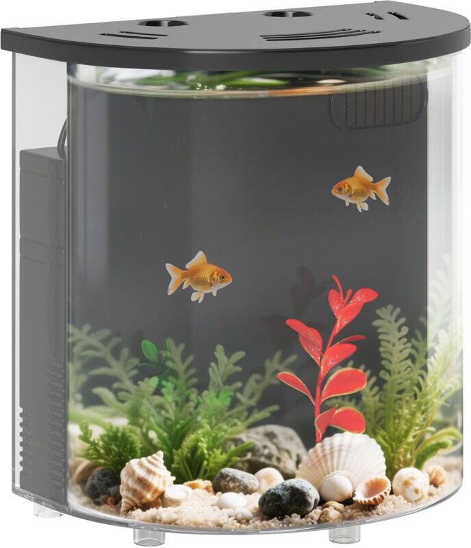 Pawhut - Fish Tank, 3L Nano Aquarium Starter Kit with Filter System, led Light