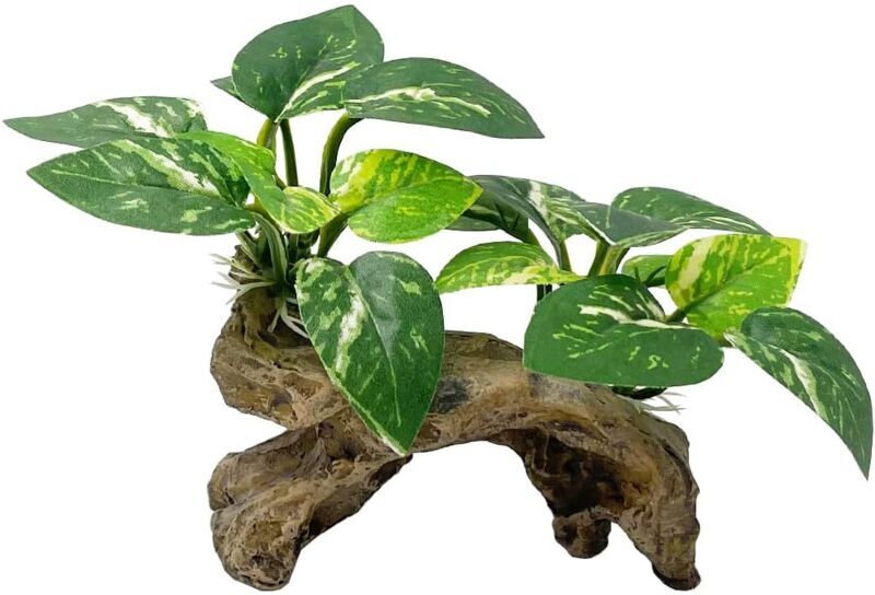 Groofoo - Pets Fish Tank Decorations Aquarium Decor Ornaments Betta Silk Leaf pad Hammock Artifical Driftwood cave Goldfish Bowl Accessories (Type-C)