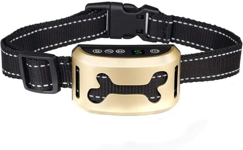 Rose - Pink-Ultrasonic Dog Training Device Anti Bark Collar Small Dog Rechargeable Waterproof Training Collar lcd Display with Beep and Adjustable