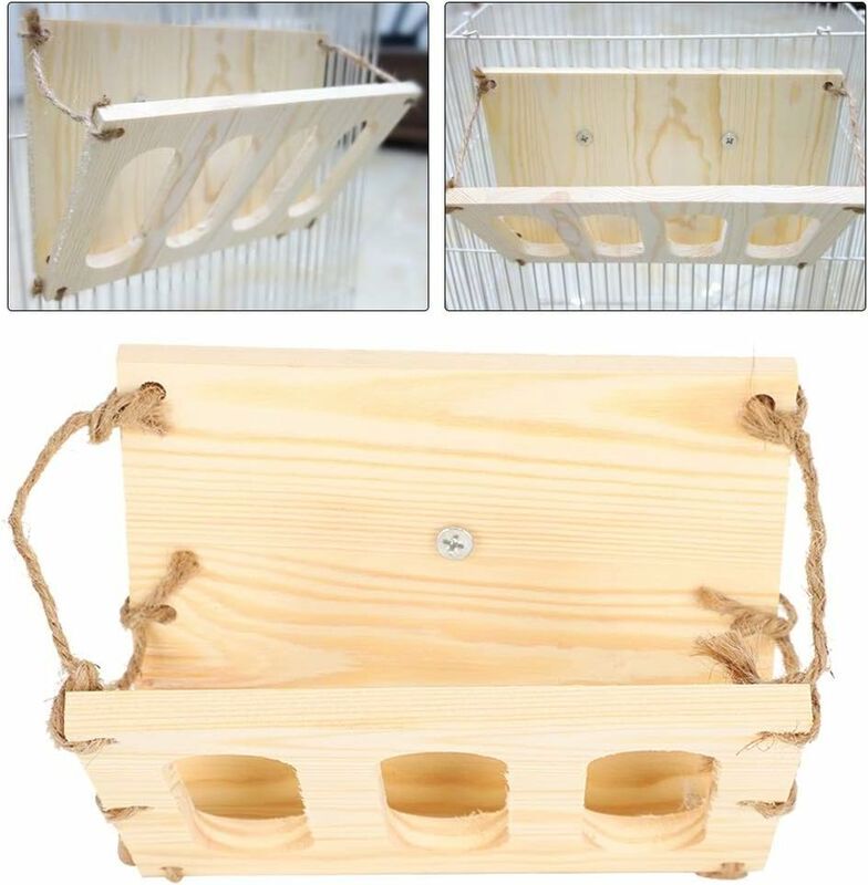Héloise - Rabbit Hay Feeder Rack, Folding Wooden Pet Grass Stand Eating Hay Dispenser for Small Animals Chinchillas Guinea Pigs Rabbit(L)