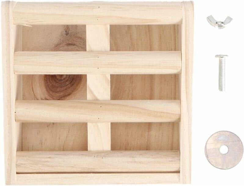 HÉLOISE Rabbit Hay Feeder Rack, Wooden Fixed Grass Hay Dispenser for Small Animals Chinchillas Guinea Pigs Bunny Automatic Food Feeders