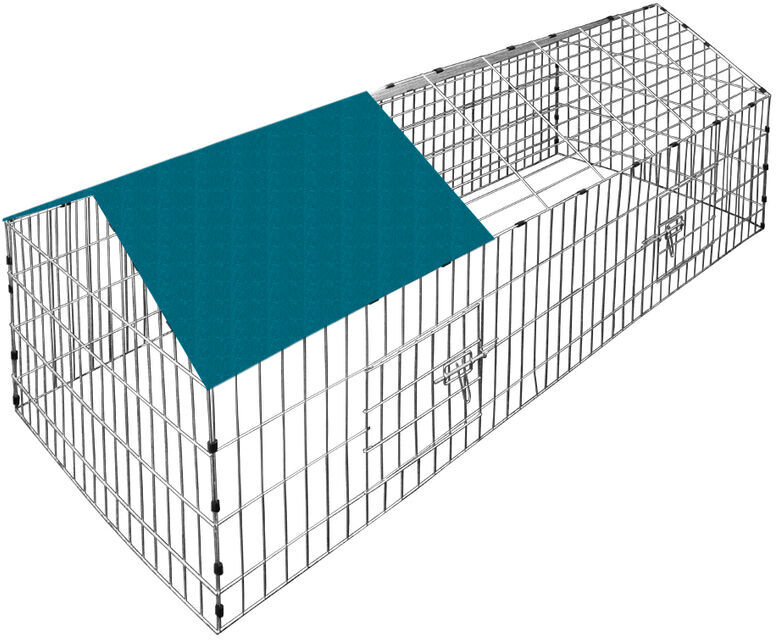 Cadoca - Metal Rabbit Run Cage Enclosure Playpen Hutch Small Animal Guinea Pig Chicken Green