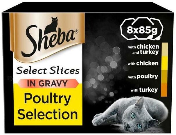 Sheba - Select Slices Cat Trays Poultry Collection in Gravy 8x85g - 266680