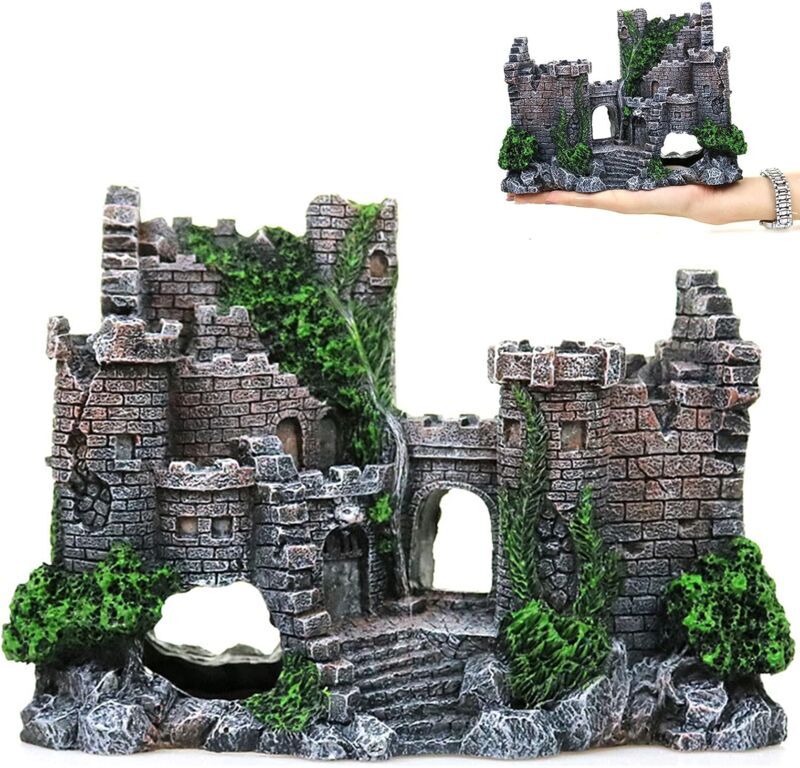 Héloise - Simulation Resin Castle Ornament Castle Aquarium Decoration Decorative Castle for Fish Tank Aquarium Castle Decoration Aquarium Decoration
