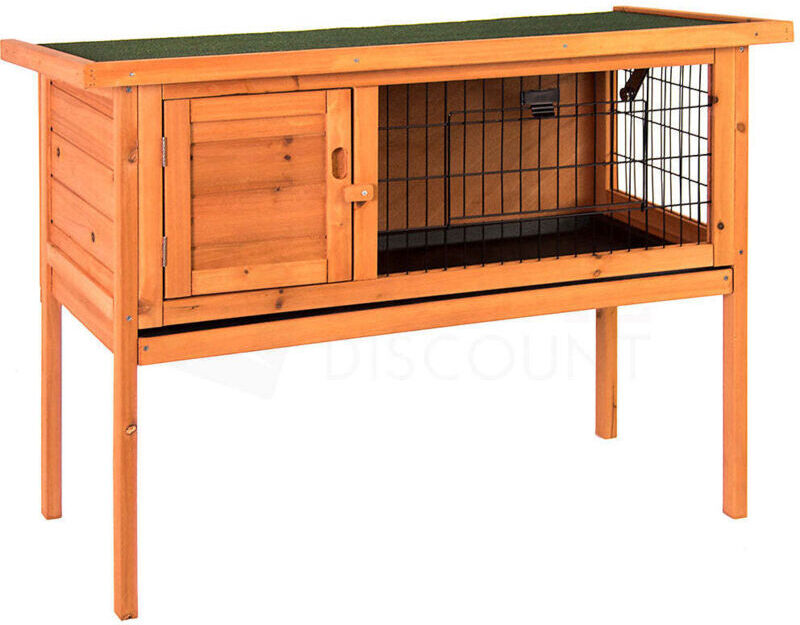 Home Discount - Single Wooden Pet Hutch Rabbit Guine Pig Cage Run With Clean Tray