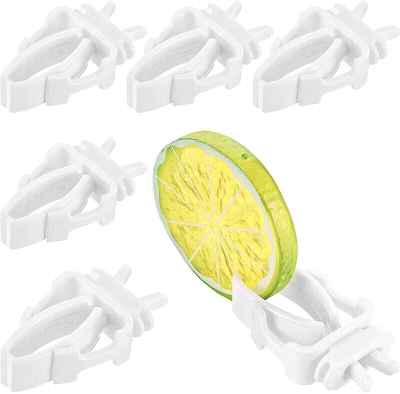 Sollbry - 6Pcs Bird Cage Clips Parrot Vegetable Fruit Feeder White for Parakeet Cockatoo Macaw Cockatiel Lovebird Hamster
