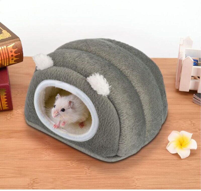 Héloise - Winter House for Hamster, Gray Pet, Cozy and Warm Bed Suitable for Small Animals, Guinea Pig Nest Bedding, Hedgehog, Gerbil, Rat