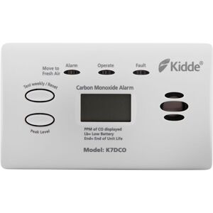 K7DCO - Kitemarked Carbon Monoxide Alarm with Digital Display and 10 Year Warranty - Kidde