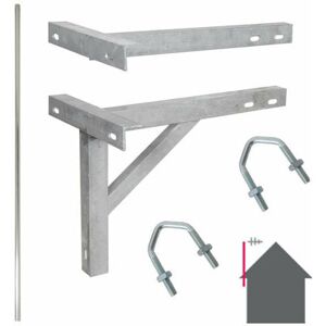 LOOPS 10 Foot 3.05m tv Aerial Pole & t k Bracket Long Mast Wall Mounting Install Kit