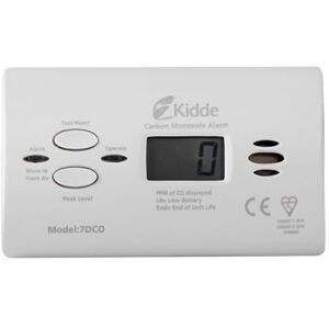 7DCO - Kitemarked Carbon Monoxide Alarm with Digital Display and 10 Year Warranty - Kidde