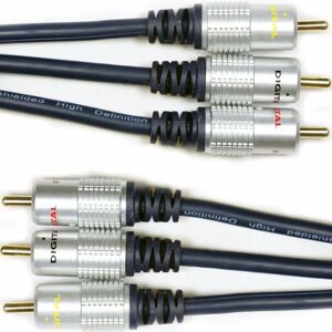 Loops - 10M av Cable Triple 3 rca phono Male Lead Video To Yellow Audio Red Black