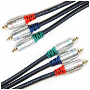 LOOPS 10M hd Component Video Cable Quality Gold Male to Male Lead rgb YPbPr