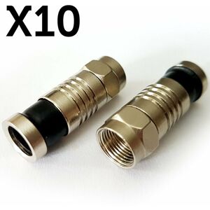 LOOPS 10x RG6 f Connectors Compression Crimp Male Plugs Outdoor Satellite Coax Cable