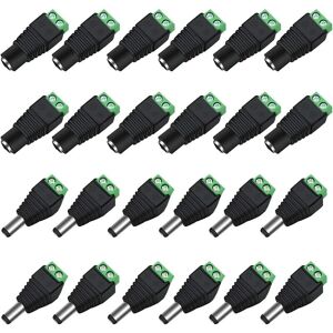 AOUGO 12 Pairs] dc 12V Male Female dc Adapter Connectors Easy Install 12V dc Wiring Power Balun Power Connector Adapter Plugs for cctv Camera led Strip