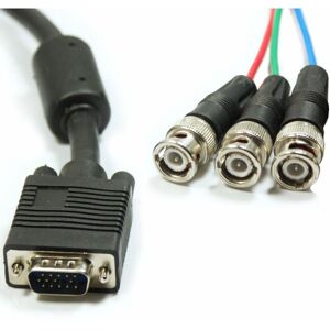 LOOPS 1.8m vga Male to 3 bnc rgb Component Plug Cable cctv Camera dvr Video Patch Lead