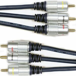 LOOPS 1m av Cable Triple 3 rca phono Male Lead Video To Yellow Audio Red Black