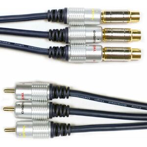 LOOPS 1m AV Extension Cable Triple 3 RCA Phono Male To Female Lead Audio Video