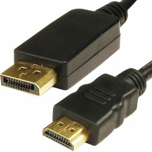 LOOPS 1m pro DisplayPort Male to hdmi Plug Cable Mac Video tv Monitor Adapter Lead