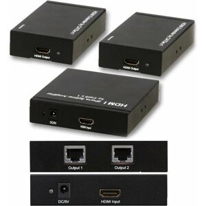 Loops - 2 Port Way hdmi over Single CAT5e CAT6 Splitter Full hd 3D Multi Room tv Balun