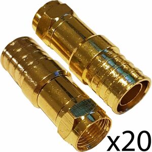 Loops - 20x pro Outdoor CT125 WF125 f Type Hex Crimp Connector Plug Thick Coax Cable