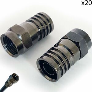 LOOPS 20x pro Outdoor RG6 f Type Male Hex Crimp Connector Plug Aerial Coax CT100 Sky