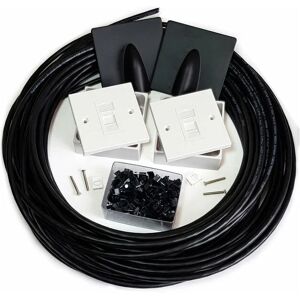 Loops - 25m Extension Kit CAT6a Internet Extension Kit Outdoor External Cable RJ45 Wall Face Plate