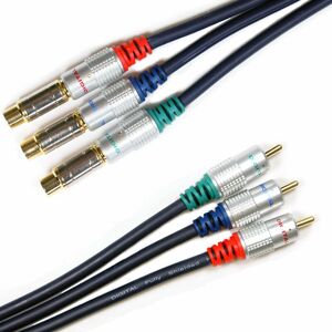 Loops - 2M hd Component Video Cable Extension Gold Male to Female Lead rgb YPbPr