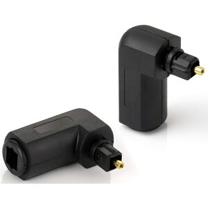 AOUGO 2x Toslink 90° Angled Adapters (Toslink female connector to male connector), right angle plug for optical digital audio cable (tos cable), s/pdif