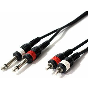 LOOPS 3m 2 rca phono Male to 2x 6.35mm ¼' Jack Plug Cable Lead Mono 6.3mm Mixer Amp