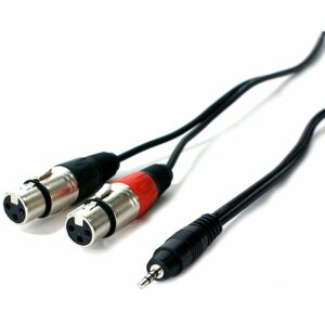 LOOPS 3m 3.5mm Stereo Jack Plug to 2x XLR Female Splitter Cable Lead Laptop Mixer Amp