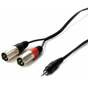 Loops - 3m 3.5mm Stereo Jack Plug to 2x xlr Male Splitter Cable Lead Laptop pc Mixer Amp