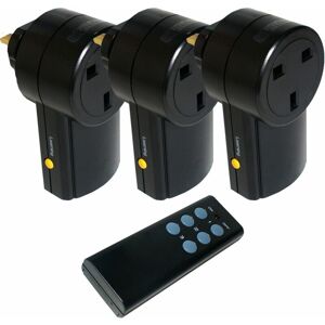 Loops - 3x Remote Control uk 240V Wireless Mains Socket Switch Adapter Plug In rf