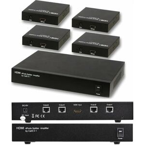 Loops - 4 Port Way hdmi over Single CAT5e CAT6 Splitter Full hd 3D Multi Room tv Balun