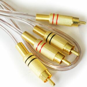 LOOPS 4m Premium Quality 2 RCA Male to Plug Cable Lead Gold Phono Shielded Audio Amp