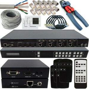 LOOPS 4x4 hdbt hdmi Matrix Install Kit HDBaseT 3D 4K ir Multiroom hd tv Distribution