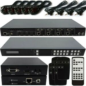 LOOPS 4x4 hdmi Matrix Switch hdbt HDBaseT Lite Kit 3D 4K ir Routing Distribution Box