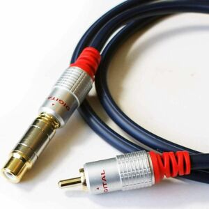 LOOPS 5m 1 rca phono Male to Female Extension Cable Lead Digital Coax Subwoofer Audio