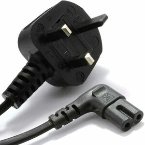 LOOPS 5m UK Plug to Figure 8 Cable Lead 90 Degree Right Angled C7 Mains Power 13A